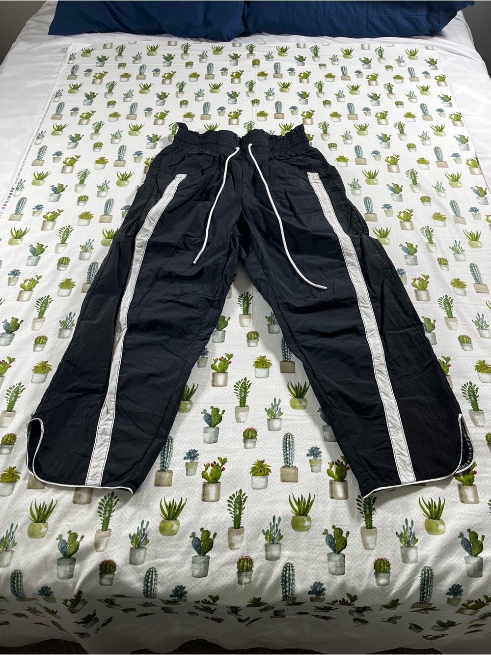 FP Movement by Free People Black Track Pants with White Side Stripes